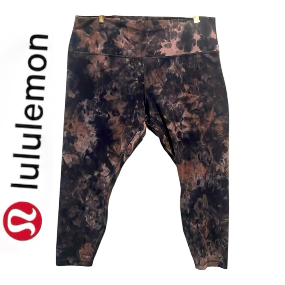 Lululemon Align HR 25" Diamond Dye Leggings Size 20 Graphite Grey Pink